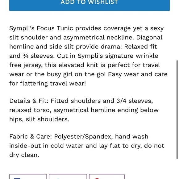 Sympli NWT Black Focus Tunic 3/4 Sleeve Size 6 - Picture 10 of 10